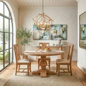 San Rafael 54" Round Dining Table in Antique Oak