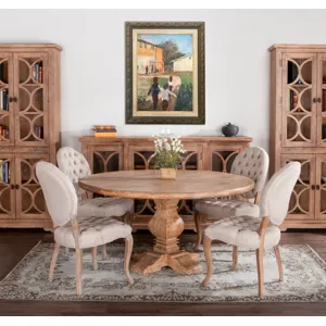San Rafael 38" Tall Glass Cabinet in Antique Oak