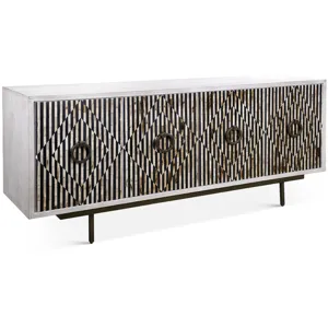 Taara 72" Sideboard with Horn and Wood Inlay on Metal Base