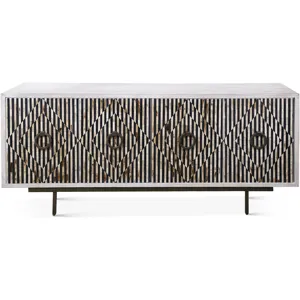 Taara 72" Sideboard with Horn and Wood Inlay on Metal Base