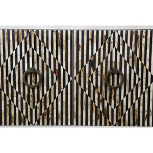Taara 72" Sideboard with Horn and Wood Inlay on Metal Base