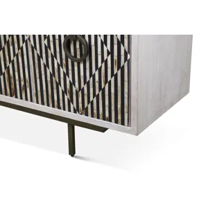 Taara 72" Sideboard with Horn and Wood Inlay on Metal Base