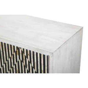 Taara 72" Sideboard with Horn and Wood Inlay on Metal Base