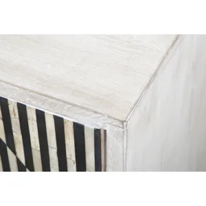 Taara 72" Sideboard with Horn and Wood Inlay on Metal Base