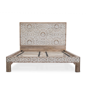 Tangiers King Bed in Carved Natural White