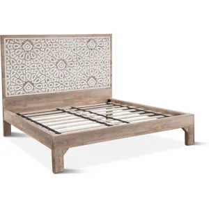Tangiers King Bed in Carved Natural White