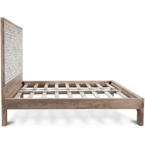 Tangiers King Bed in Carved Natural White