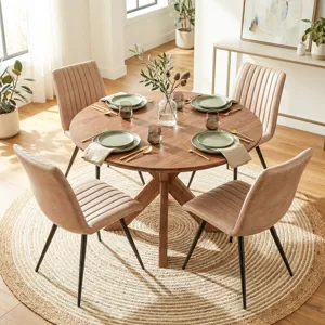 Tallinn 54" Round Dining Table in Weathered Acacia