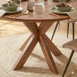 Tallinn 54" Round Dining Table in Weathered Acacia
