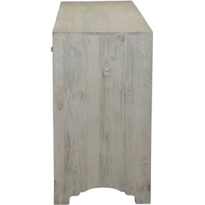 Taj 71" Dresser with Plinth Base in Carved Heirloom White