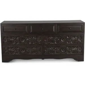 Taj 71" Dresser with Plinth Base in Vintage Brown