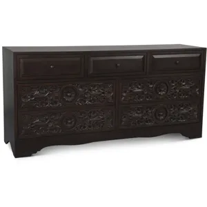 Taj 71" Dresser with Plinth Base in Vintage Brown