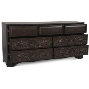 Taj 71" Dresser with Plinth Base in Vintage Brown