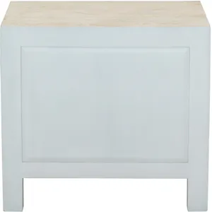 Taj 26" Nightstand with Plinth Base in Carved Heirloom White