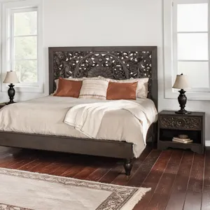 Taj 26" Nightstand with Plinth Base in Vintage Brown