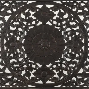 Taj King Bed in Hand Carved Vintage Brown