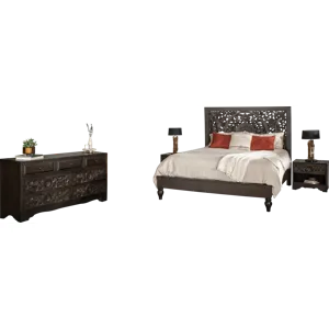 Taj 26" Nightstand with Plinth Base in Vintage Brown