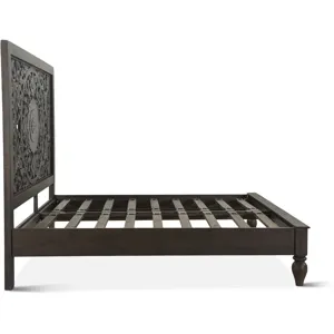 Taj King Bed in Hand Carved Vintage Brown
