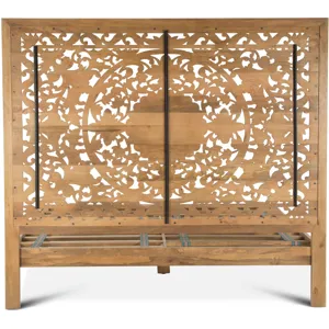 Taj King Bed in Hand Carved Whitewash