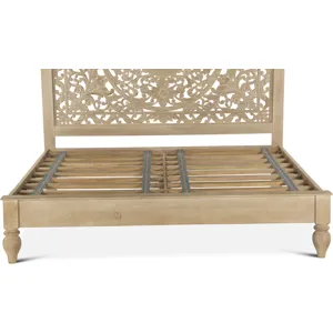 Taj King Bed in Hand Carved Whitewash