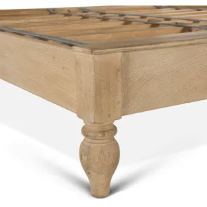 Taj King Bed in Hand Carved Whitewash