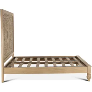 Taj King Bed in Hand Carved Whitewash