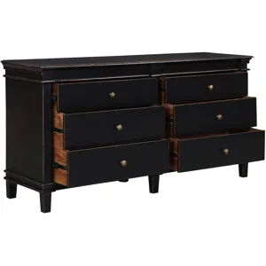 Turin 70" Dresser in Distressed Black