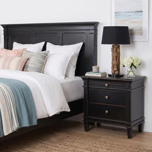 Turin 30" Nightstand in Distressed Black