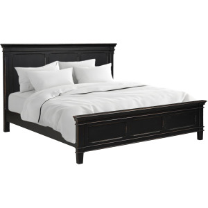 Turin King Bed in Distressed Black