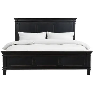 Turin King Bed in Distressed Black