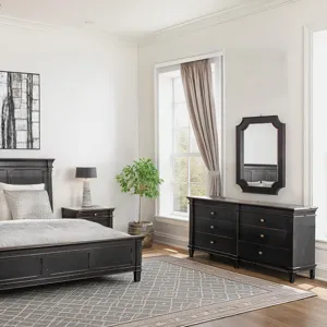 Turin King Bed in Distressed Black