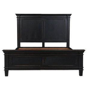 Turin Queen Bed in Distressed Black
