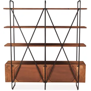 Verbania 75" Bookshelf in Pecan Brown