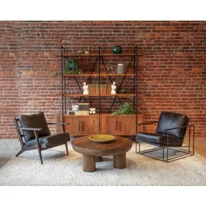 Palermo 39" Round Coffee Table in Acorn Brown