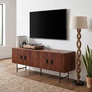 Verbania 67" Plasma Cabinet in Pecan Brown