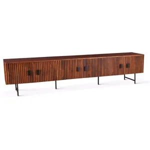 Verbania 98" Plasma Cabinet in Pecan Brown