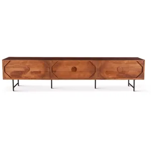 Verbania 98" Plasma Cabinet in Pecan Brown