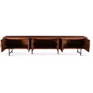 Verbania 98" Plasma Cabinet in Pecan Brown