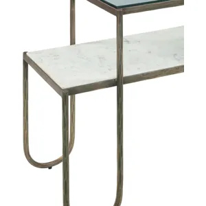 Venice 50" Nesting Console Table with Marble and Glass