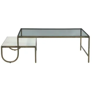 Venice 52" Nesting Coffee Table with Glass and Marble Top