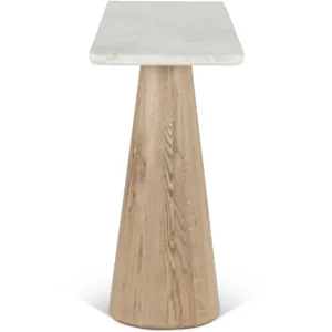 Vista 60" Console Table with White Travertine and Light Base