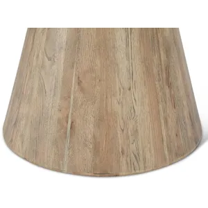 Vista 48" Round Dining Table with White Travertine and Light Mango Base