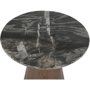 Vista 22" Side Table with Lava Marble and Dark Base