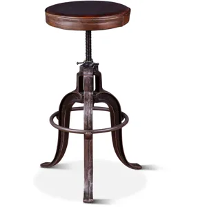 Wellington 13" Adjustable Stool in Brown Top Grain Leather