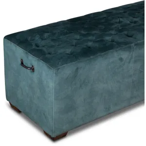 Grosvenor D'Orsay 79" Upholstered Bench in Green Velvet