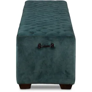 Grosvenor D'Orsay 79" Upholstered Bench in Green Velvet