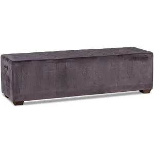 Grosvenor D'Orsay 59" Upholstered Bench in Asphalt Velvet