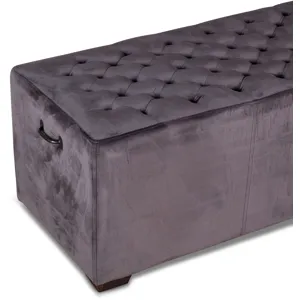 Grosvenor D'Orsay 59" Upholstered Bench in Asphalt Velvet