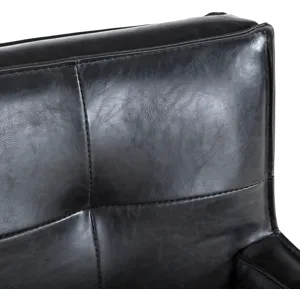 Grosvenor Madison 24" Dining Armchair in Black Leather with Light Legs