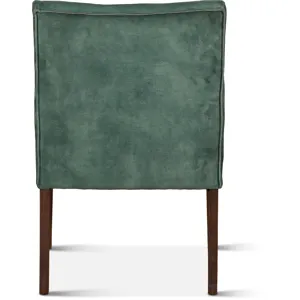 Grosvenor Madison 24" Dining Armchair in Green Velvet with Dark Legs